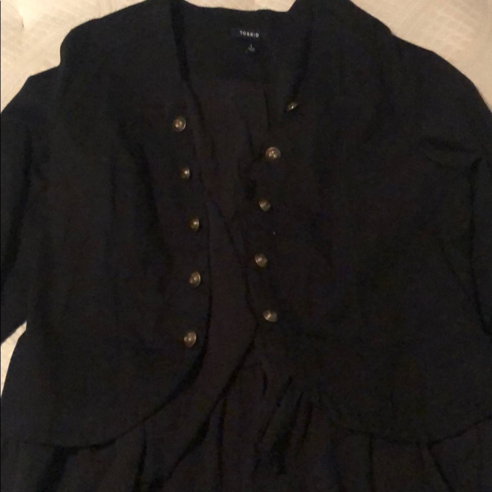 Military style high low jacket